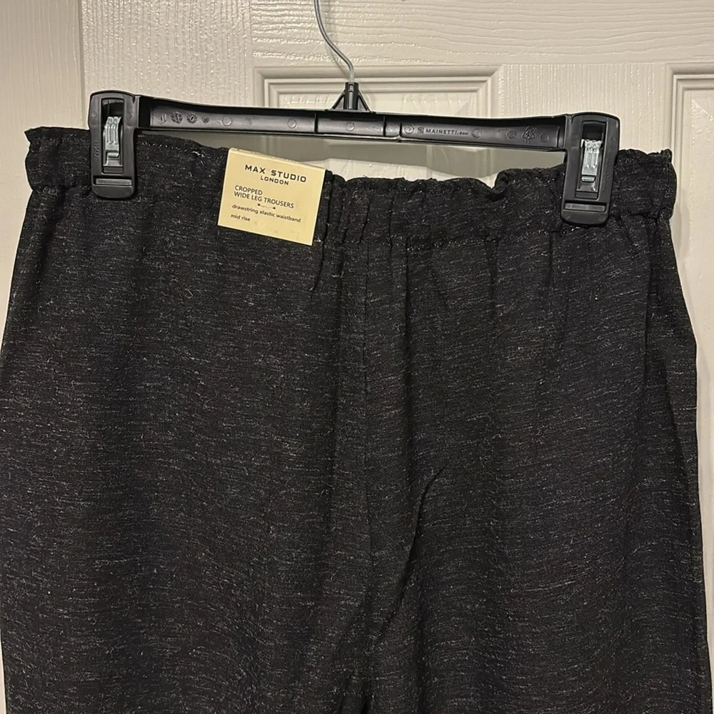 Max Studio Heathered Cropped Wide Leg Trouser - Picture 10 of 14